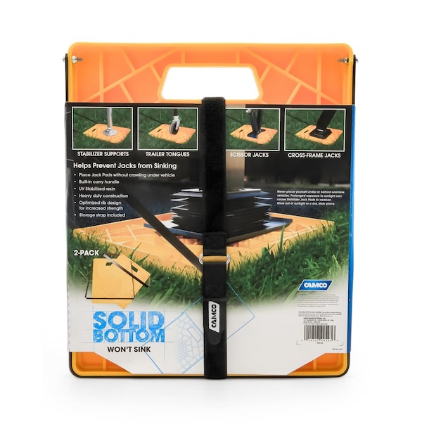 Camco STABILIZER JACK PAD, LARGE (14.4INX12.0INPAD), W/HANDLE, 2 PK 44543 - main